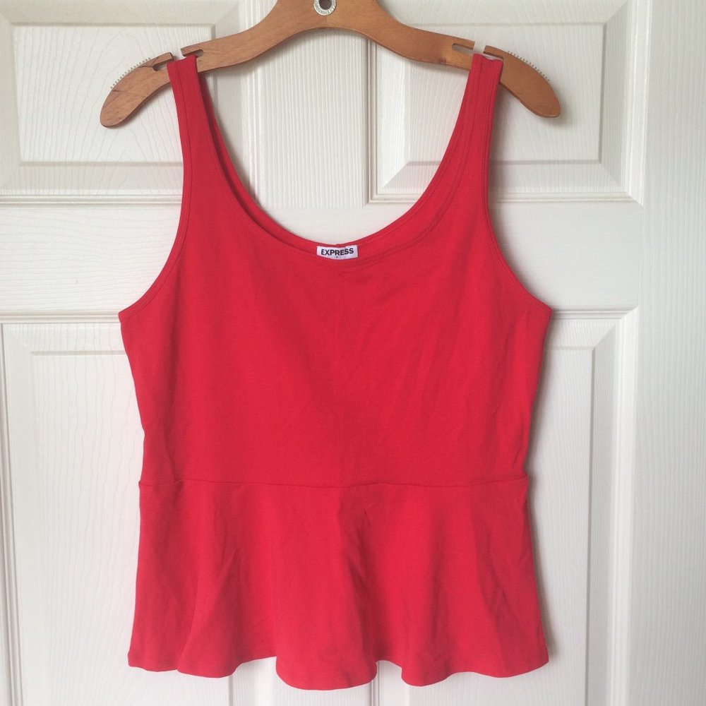 Express Women's Red Scoop-Neck Tank Size L